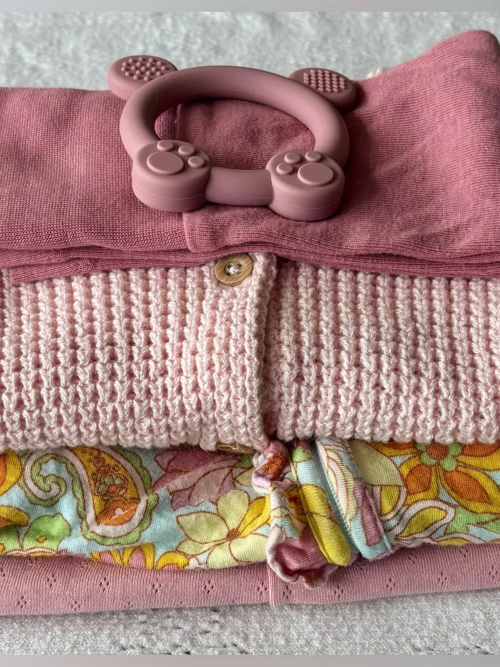 Baby Girl Bundle 0–3M | Bamboo + Knit Rose Set - Picture 2 of 7